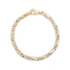 Toscano Two-Tone 8.5-Inch Hinged Tube Link Bracelet, 14K Yellow and White Gold