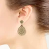 Toscano Two-Tone Woven Pear Drop Earrings 14K