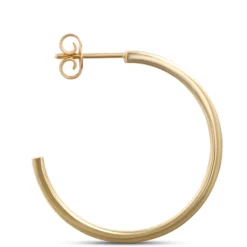 Toscano White Enamel Hoop Earrings, 14k Yellow Gold