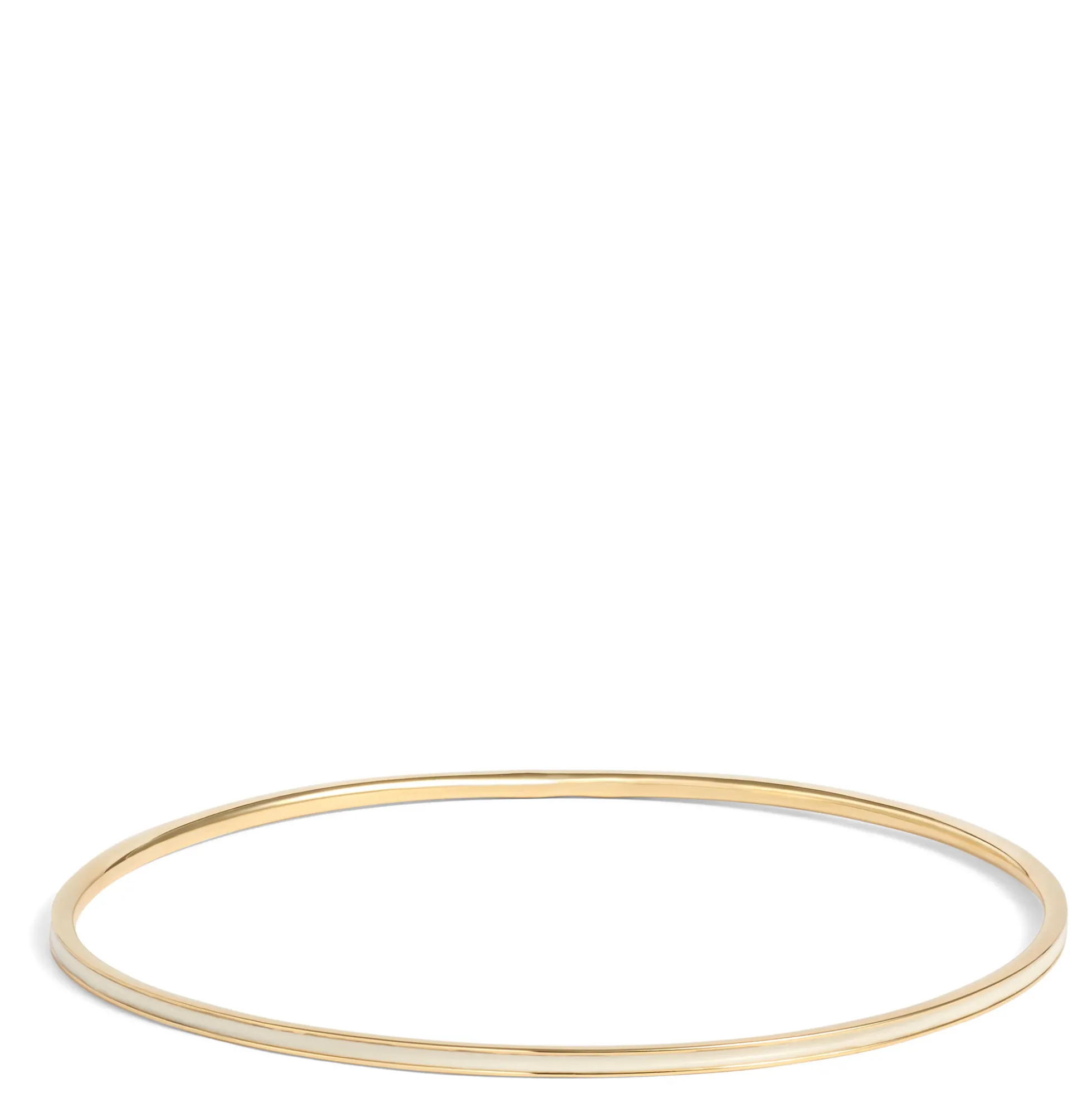 Toscano White Enamel Slip On Bangle, 14K Yellow Gold