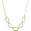 Toscano with Diamonds Oval Link Necklace, 18K Yellow Gold