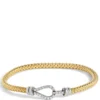 Toscano with Diamonds Stretchy Bracelet, 18K Yellow Gold