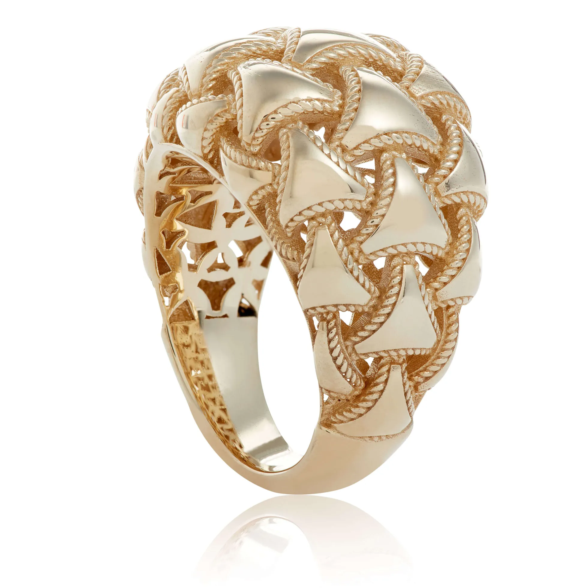 Toscano Woven Dome Ring, 14K Yellow Gold Size 6
