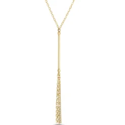 Toscano Y Bar and Tassel Necklace, 14K Yellow Gold