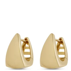 Triangle Huggie Hoop Earrings, 14K Yellow Gold