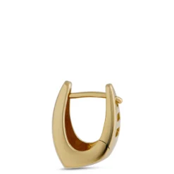 Triangle Huggie Hoop Earrings, 14K Yellow Gold