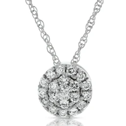 Tri-Color Circle Diamond Convertible Pendant 14K