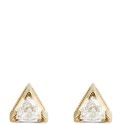Trillion Diamond Studs, ⅕ Carat, in 14K Yellow Gold