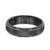 TRITON Contemporary Comfort Fit Satin Finish Band in Black Tungsten, 6 mm