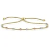 Tri-Tone Beaded Bolo Bracelet 14K