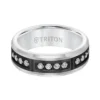 TRITON Stone Comfort Fit Channel Set Diamond Band in Tungsten, 7 mm
