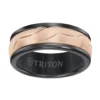 TRITON Woven Finish Round Edge Contemporary Tungsten Wedding Band, 8MM