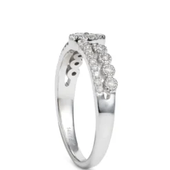 Two-Row Diamond Cluster Ring, 14K Yellow Gold