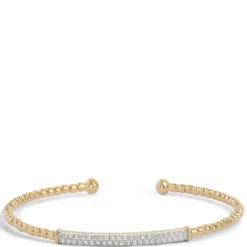 Two-row Diamond Flexy Bangle, 14K Yellow Gold