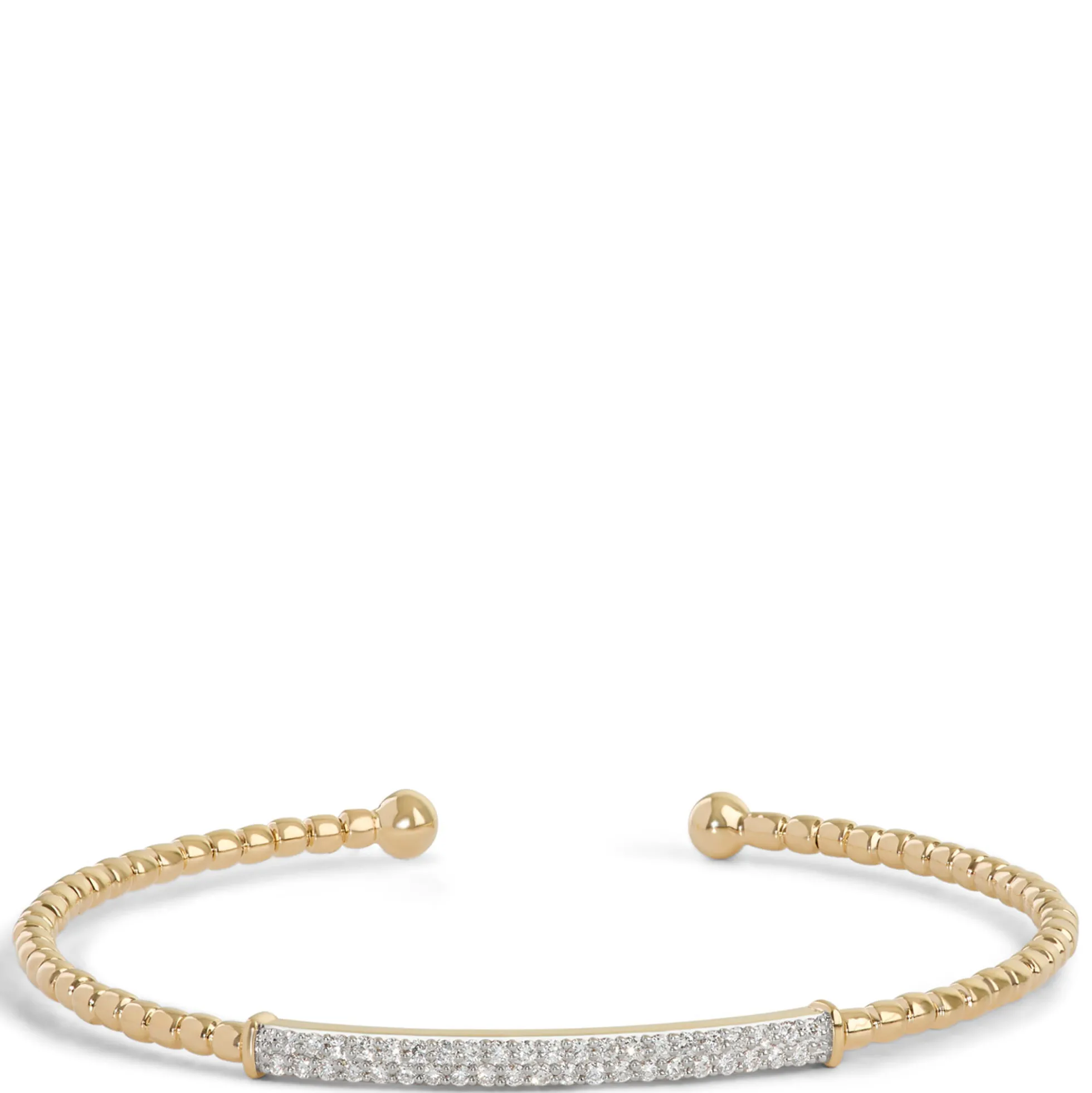 Two-row Diamond Flexy Bangle, 14K Yellow Gold