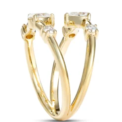 Two Row Diamond Ring, ½ Carat Total Weight, 14K Yellow Gold