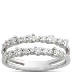 Two Row Diamond Ring, 14K White Gold