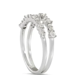 Two Row Diamond Ring, 14K White Gold