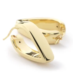 V-Shaped Hoops, 14K Yellow Gold
