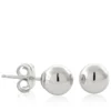 White Gold Ball Earrings 14K, 6mm