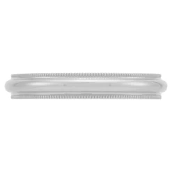 White Gold Polished Milgrain Edge Comfort Fit 3mm Band 14K