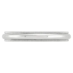White Gold Polished Milgrain Edge Comfort Fit 3mm Band 18K