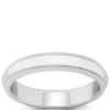 White Gold Polished Milgrain Edge Comfort Fit 3.5mm Band 14K