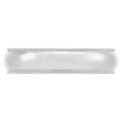 White Gold Polished Milgrain Edge Comfort Fit 5mm Band 18K