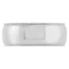 White Gold Polished Milgrain Edge Comfort Fit 8mm Band 18K