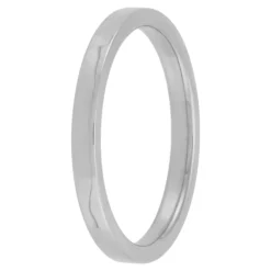 White Gold Polished Pipe Comfort Fit 2mm Band 18K