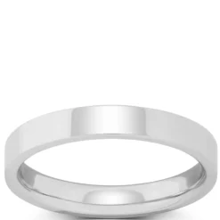 White Gold Polished Pipe Comfort Fit 3mm Band 14K