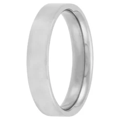 White Gold Polished Pipe Comfort Fit 4mm Band 14K