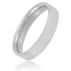 White Gold Polished Pipe Comfort Fit 4mm Band 14K