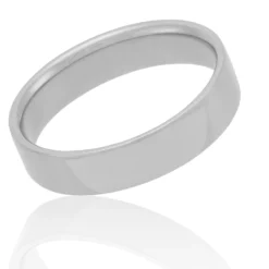 White Gold Polished Pipe Comfort Fit 5mm Band 18K