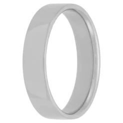 White Gold Polished Pipe Comfort Fit 5mm Band 18K