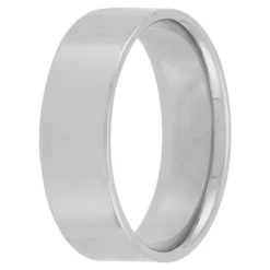 White Gold Polished Pipe Comfort Fit 7mm Band 18K