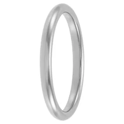 White Gold Polished Rounded Comfort Fit 2mm Band 18K