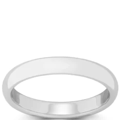 White Gold Polished Rounded Comfort Fit 3mm Band 14K