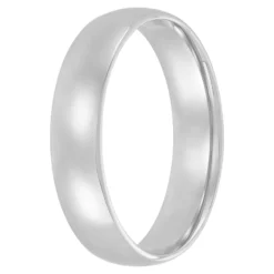 White Gold Polished Rounded Comfort Fit 5mm Band 18K