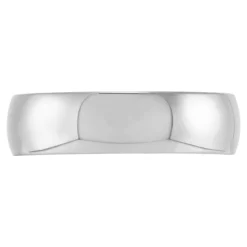White Gold Polished Rounded Comfort Fit 6mm Band 14K