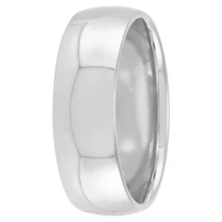 White Gold Polished Rounded Comfort Fit 7mm Band 18K