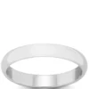 White Gold Polished Rounded 3mm Band 14K