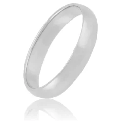 White Gold Polished Rounded 4mm Band 18K