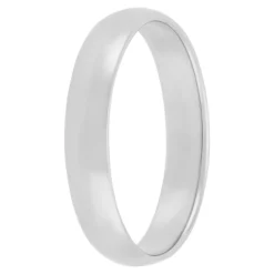 White Gold Polished Rounded 4mm Band 18K