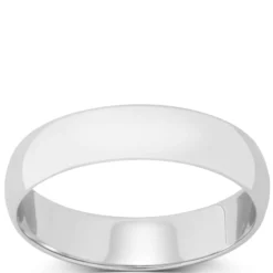 White Gold Polished Rounded 5mm Band 14K