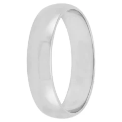 White Gold Polished Rounded 5mm Band 18K