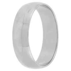 White Gold Polished Rounded 6mm Band 14K