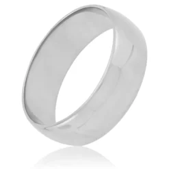 White Gold Polished Rounded 7mm Band 18K