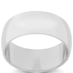 White Gold Polished Rounded 8mm Band 18K