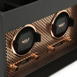 WOLF Axis Double Watch Winder With Storage